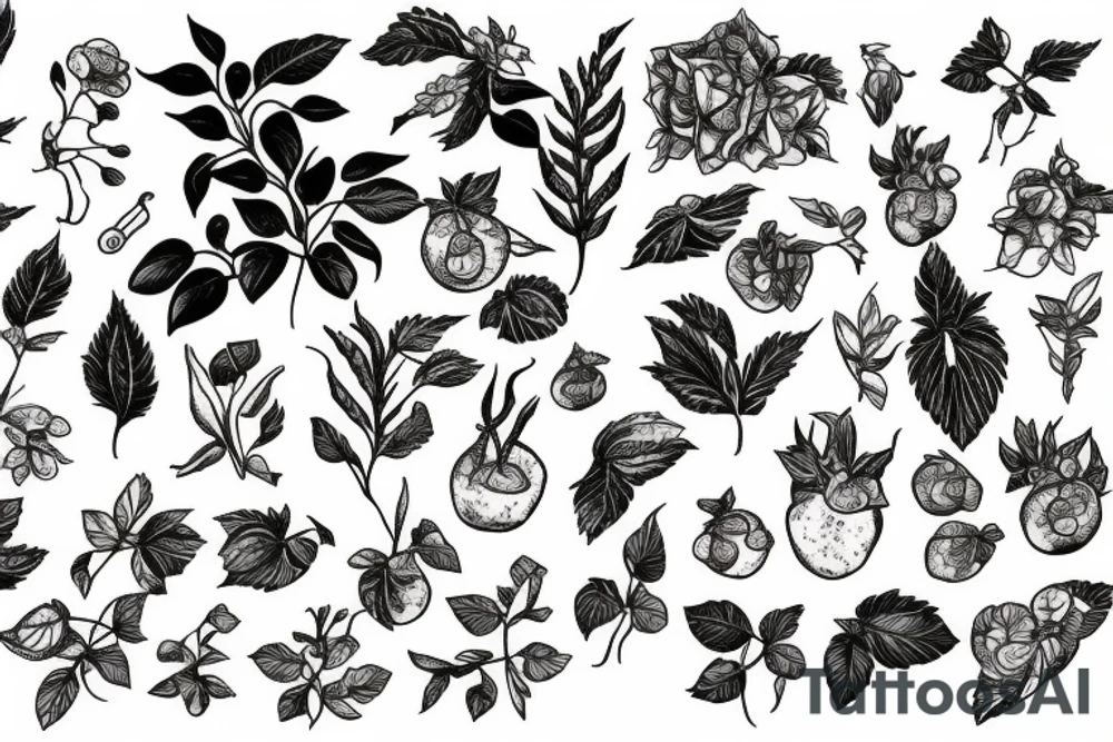 raspberry plant tattoo idea