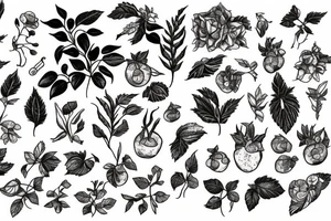 raspberry plant tattoo idea