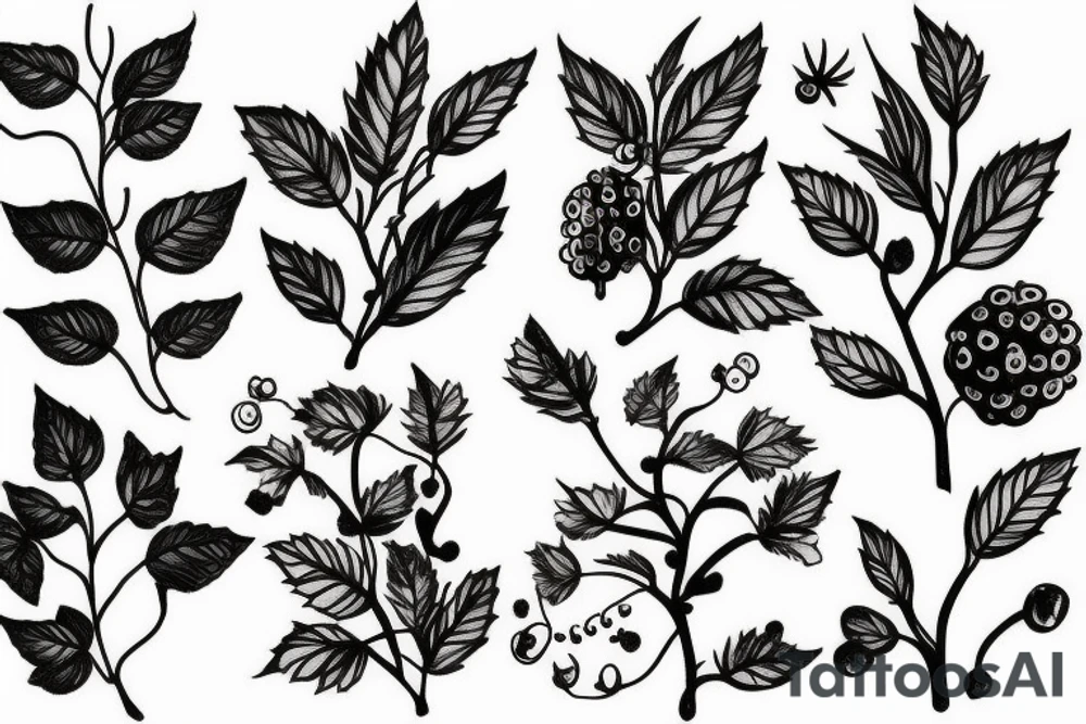 raspberry plant tattoo idea