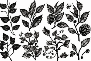 raspberry plant tattoo idea