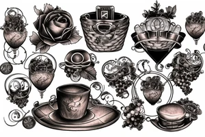 steam punk grape basket tattoo idea