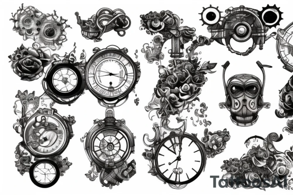 steam punk gemini tattoo idea