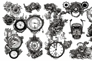 steam punk gemini tattoo idea