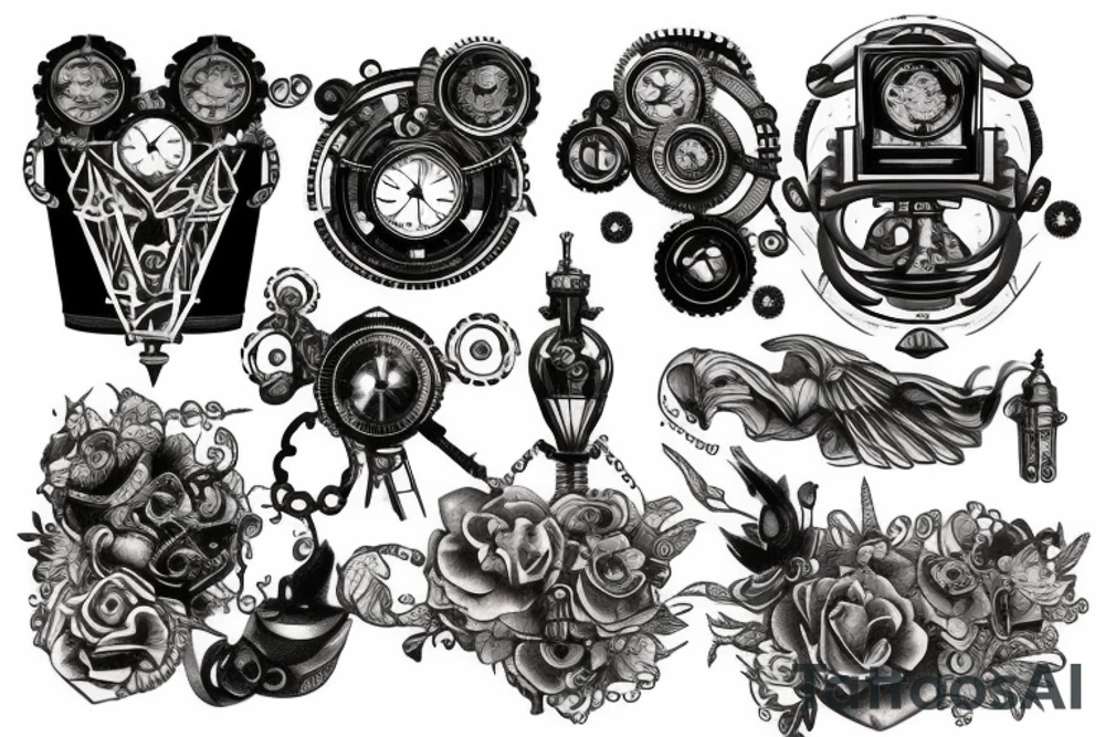 steam punk gemini tattoo idea