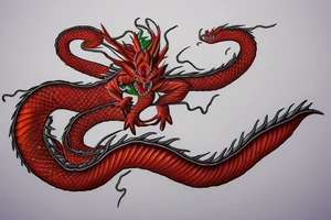 shenron dragon rising up from clouds tattoo idea
