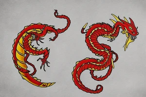 shenron dragon rising up from clouds tattoo idea