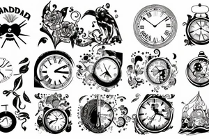 Garunda with a clock tattoo idea