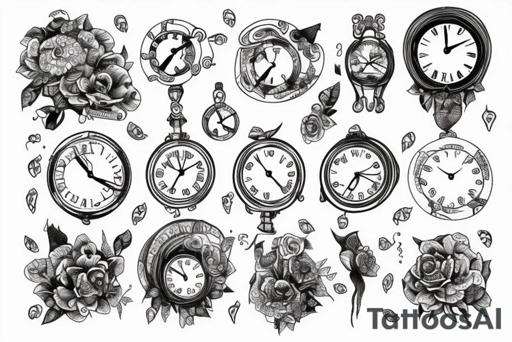 Garunda with a clock tattoo idea