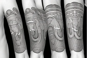 Elephant fighting samurai tattoo idea