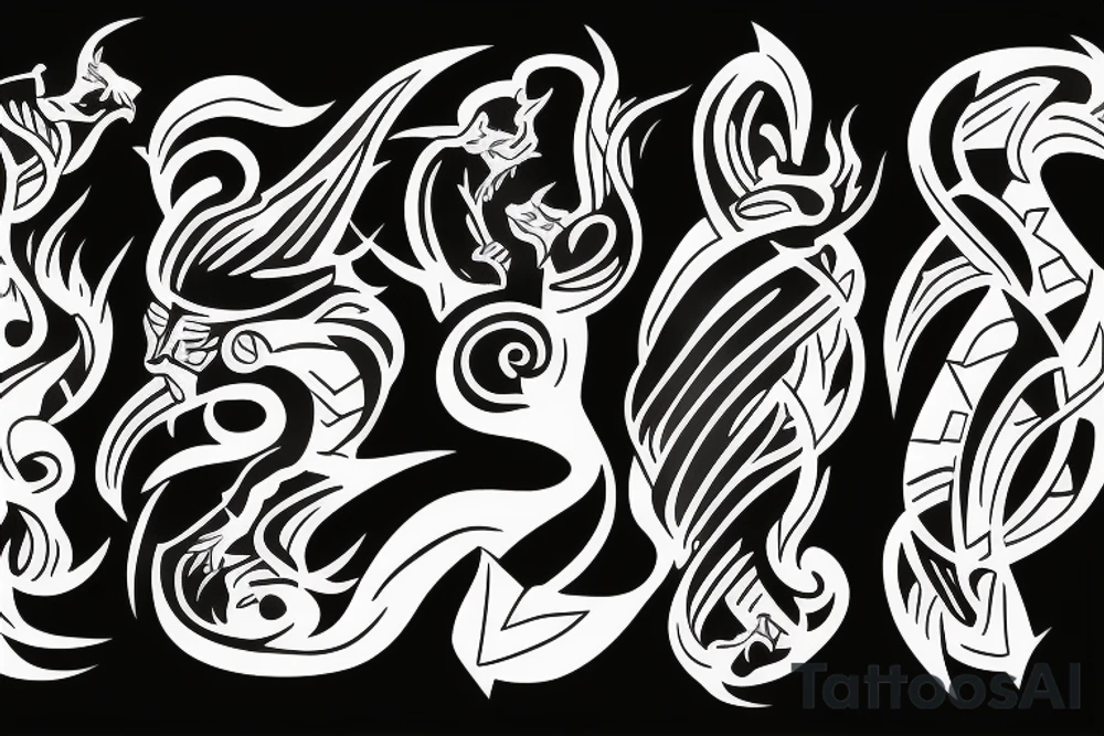 Puma dancing in fire tattoo idea