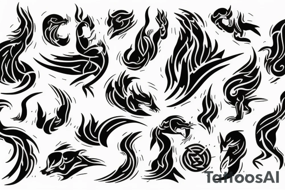 Puma dancing in fire tattoo idea