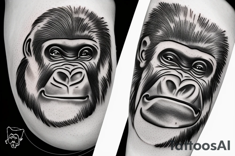 Gorilla with dna symbol behind it tattoo idea