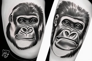 Gorilla with dna symbol behind it tattoo idea