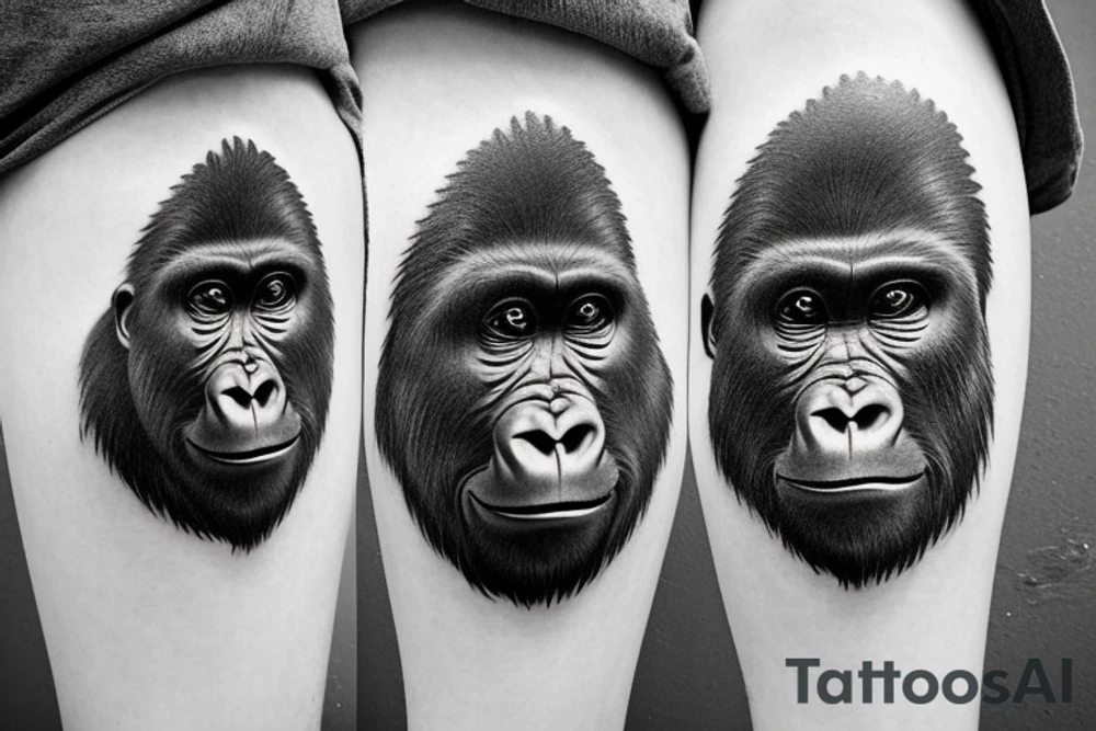 Gorilla with dna symbol behind it tattoo idea