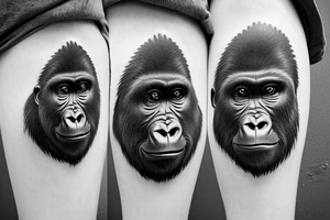 Gorilla with dna symbol behind it tattoo idea