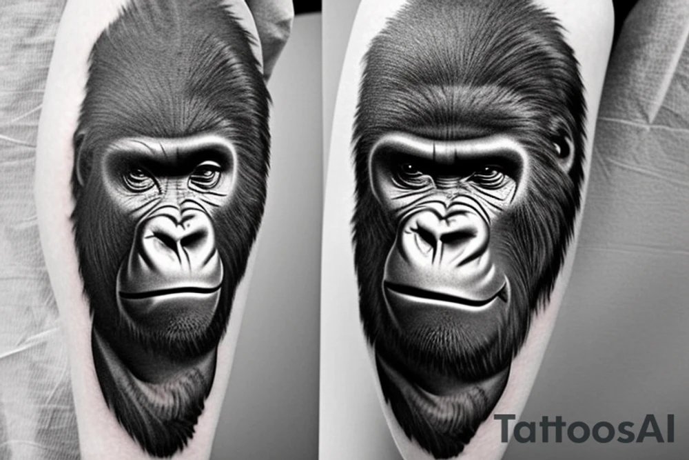 Gorilla with dna symbol behind it tattoo idea