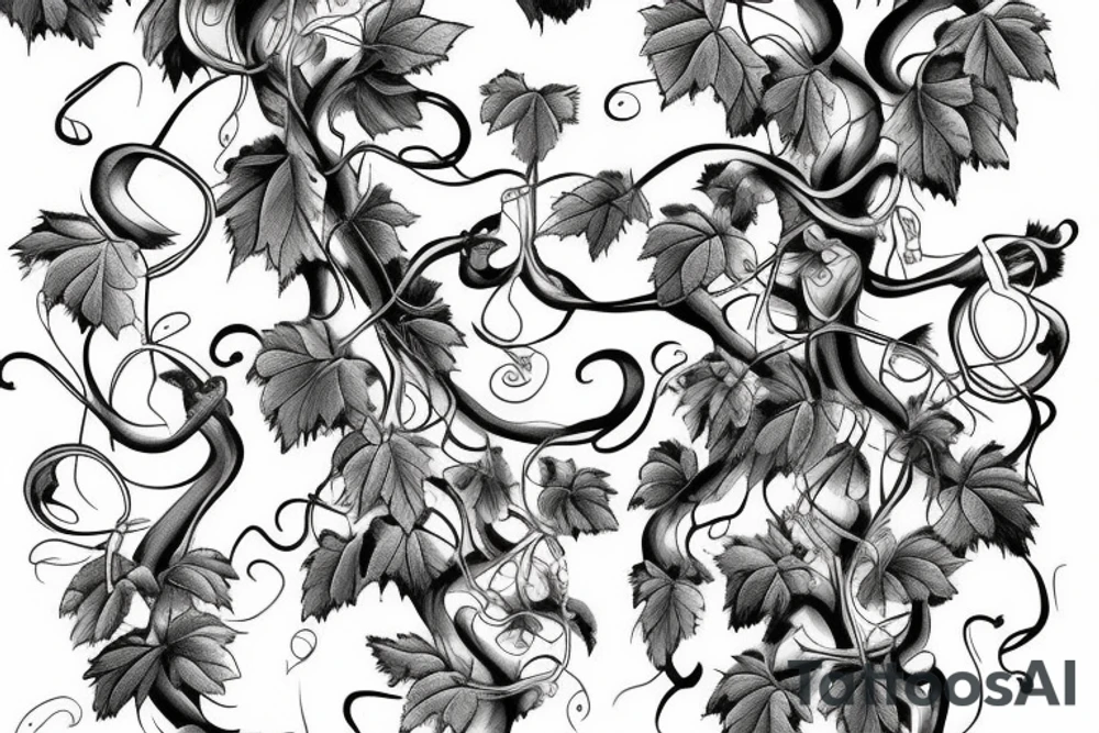 Grape vine with the name Lupe coming out of the vines. tattoo idea