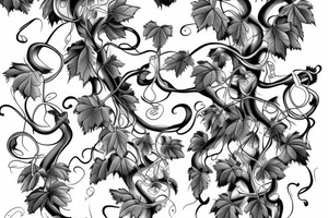 Grape vine with the name Lupe coming out of the vines. tattoo idea