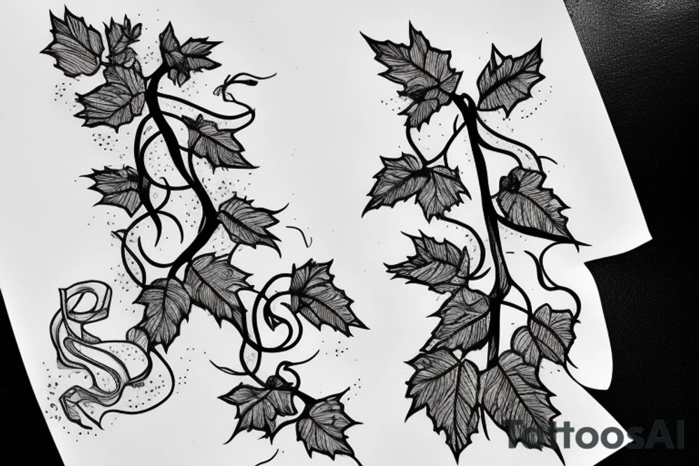 Grape vine with the name Lupe coming out of the vines. tattoo idea
