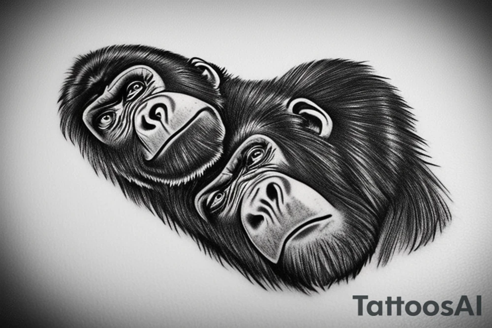 Gorilla with helix behind it tattoo idea