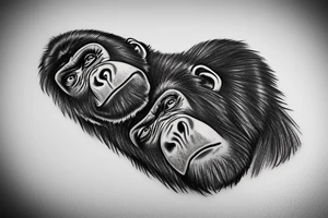 Gorilla with helix behind it tattoo idea