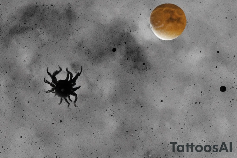 Два волка - один черный, другой светлый. Гонятся за луной, чтоб сожрать ее tattoo idea Два волка - один черный, другой светлый. Гонятся за луной, чтоб сожрать ее tattoo idea