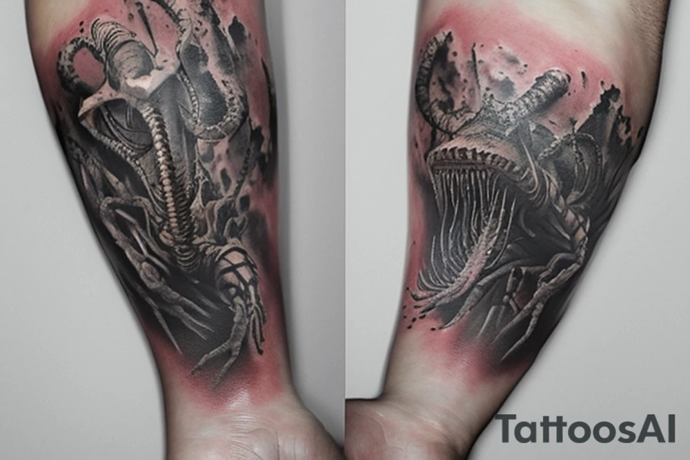 Два волка - один черный, другой светлый. Гонятся здруг за другом tattoo idea Два волка - один черный, другой светлый. Гонятся здруг за другом tattoo idea