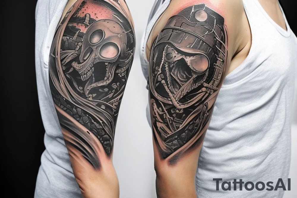 Два волка - один черный, другой светлый. Гонятся здруг за другом tattoo idea Два волка - один черный, другой светлый. Гонятся здруг за другом tattoo idea
