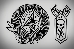 a simple tattoo which symbolises the guardian of the three jewels tattoo idea