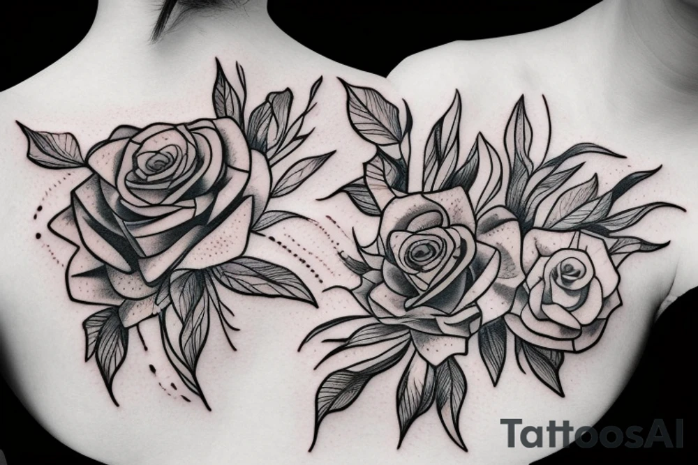 Rose and a butterfly together tattoo idea