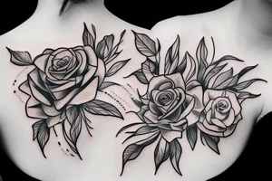 Rose and a butterfly together tattoo idea