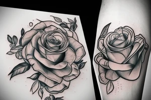 Rose and a butterfly together tattoo idea