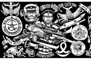 People sleep peacefully at night because rough men stand ready to do violence on their behalf tattoo idea