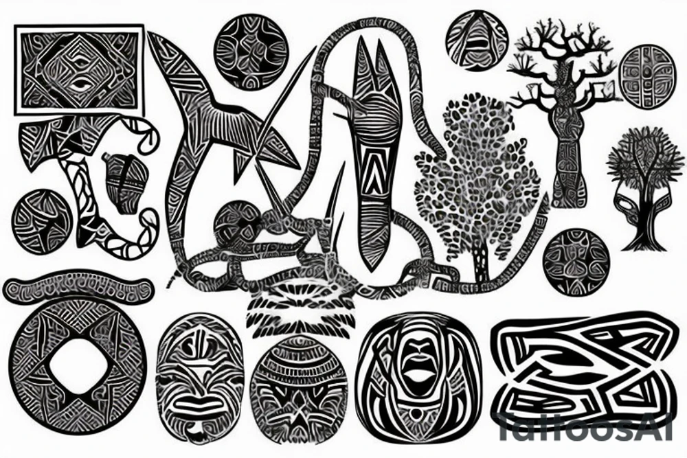 African tribal, South African tree of life tattoo idea