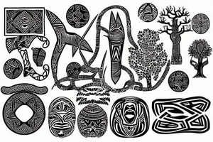 African tribal, South African tree of life tattoo idea