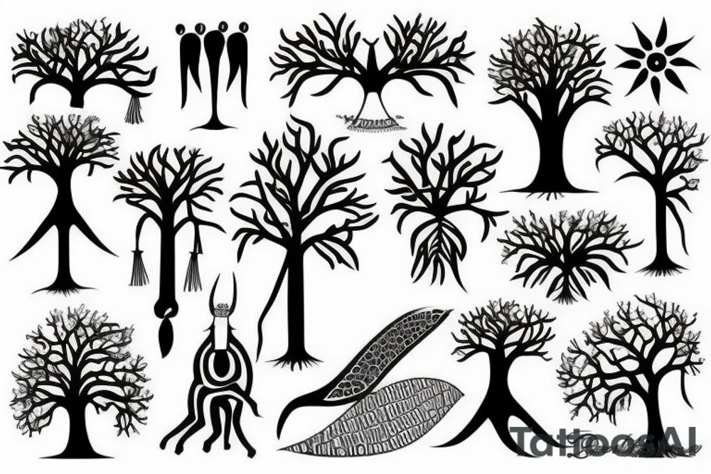 African tribal, South African tree of life tattoo idea