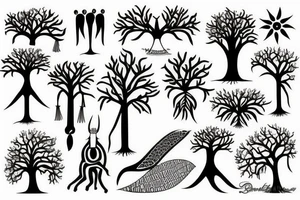 African tribal, South African tree of life tattoo idea
