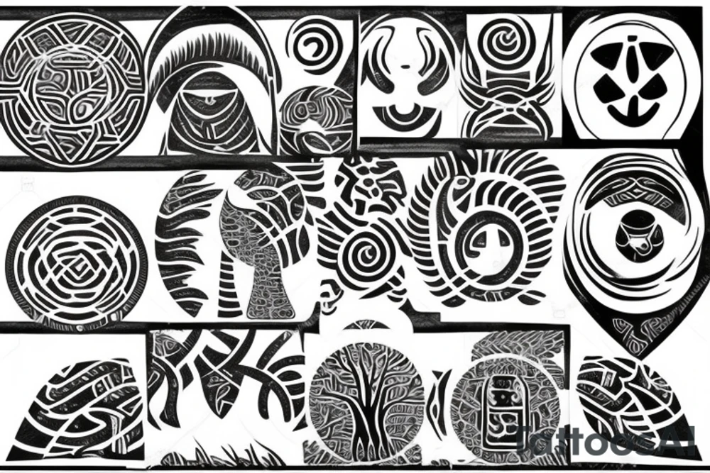 African tribal, 5000 year old South African tree of life, yin yang tattoo idea