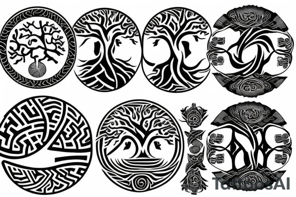 5000 year old South African tree of life, yin yang tattoo idea