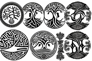 5000 year old South African tree of life, yin yang tattoo idea