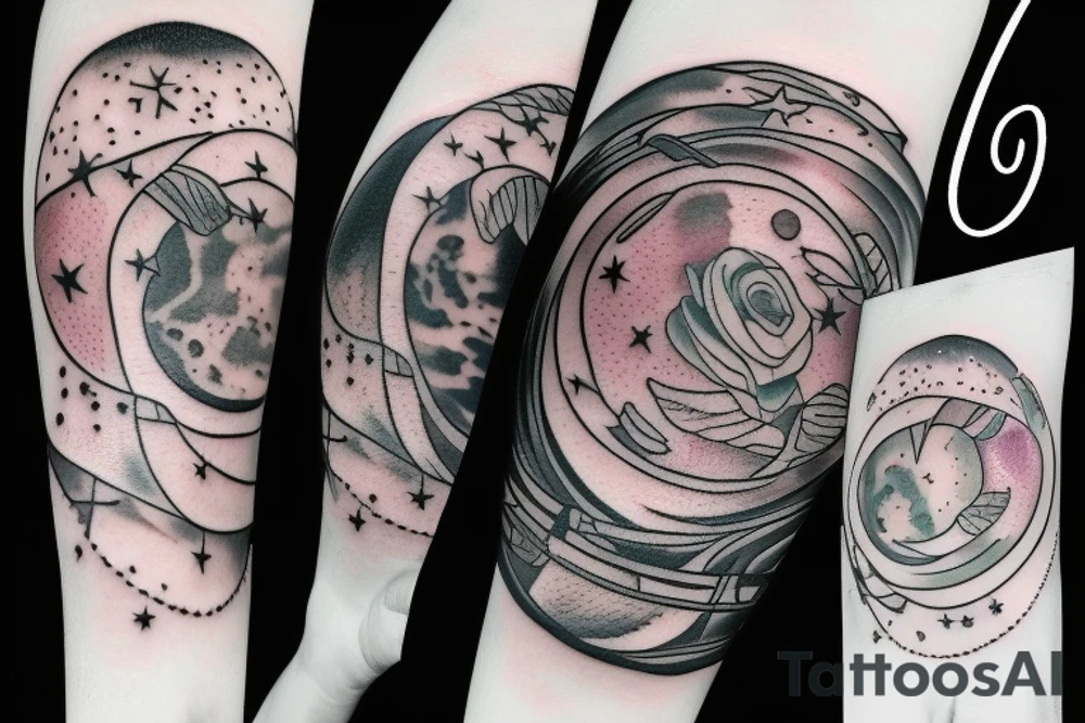 moon galaxy cancer tattoo idea