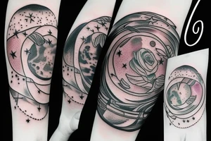 moon galaxy cancer tattoo idea