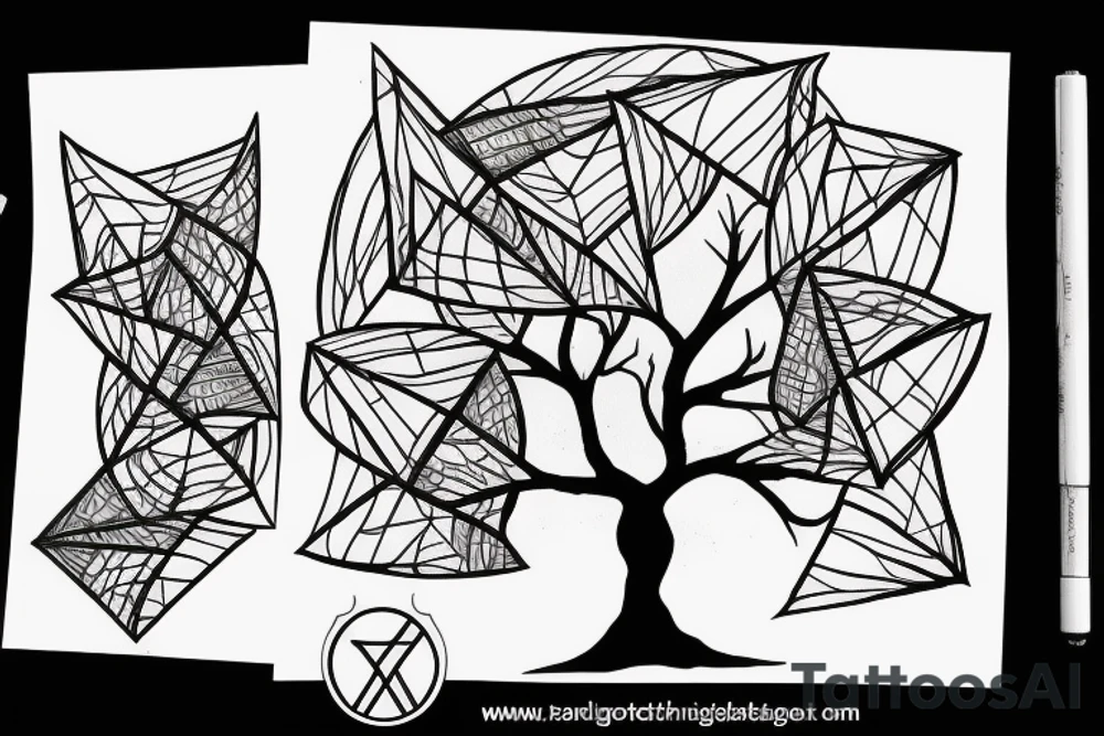 dara knot tree triangle tattoo idea