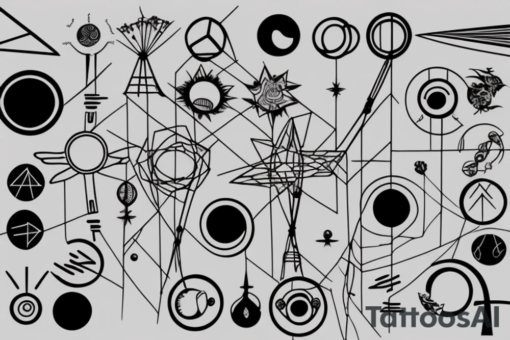 linear solar system tattoo idea