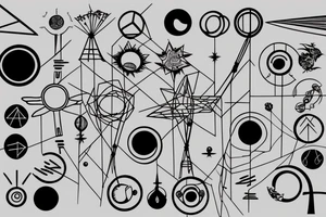linear solar system tattoo idea