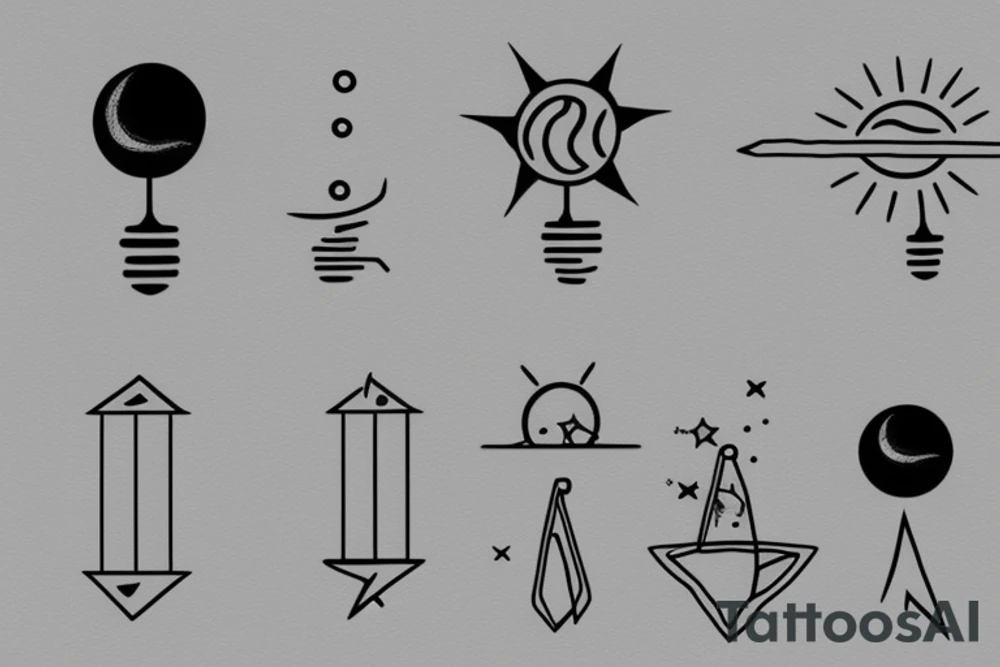 linear solar system tattoo idea