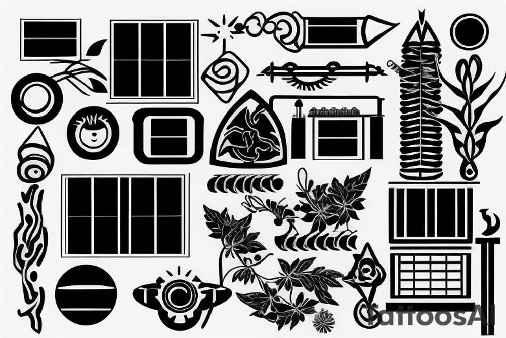 linear solar system tattoo idea