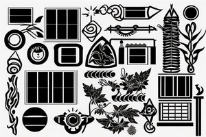 linear solar system tattoo idea