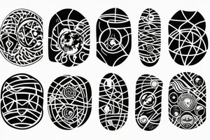 all the planets in a row tattoo idea