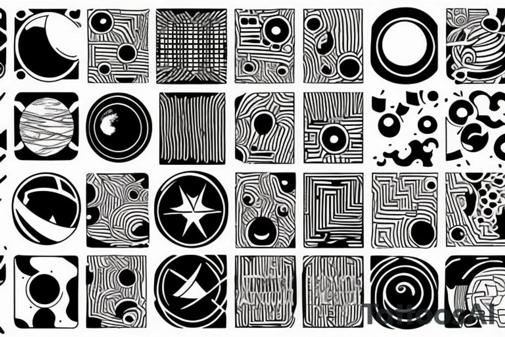 all the planets in a row tattoo idea